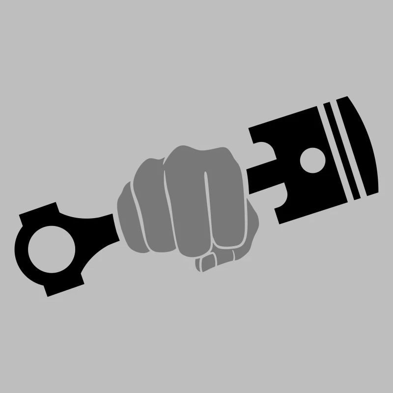 Fist holds engine piston