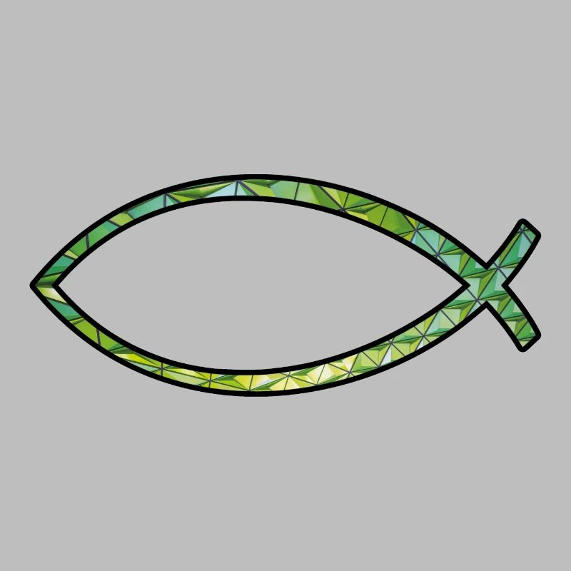 Poisson Ichtus (diamant, vert)