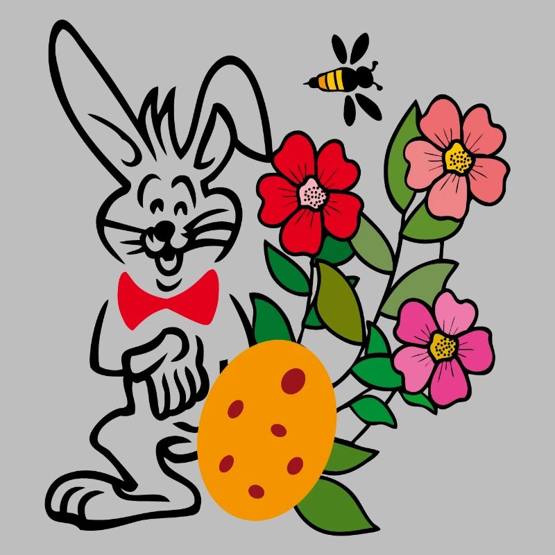 Easter with flowers and Easter egg