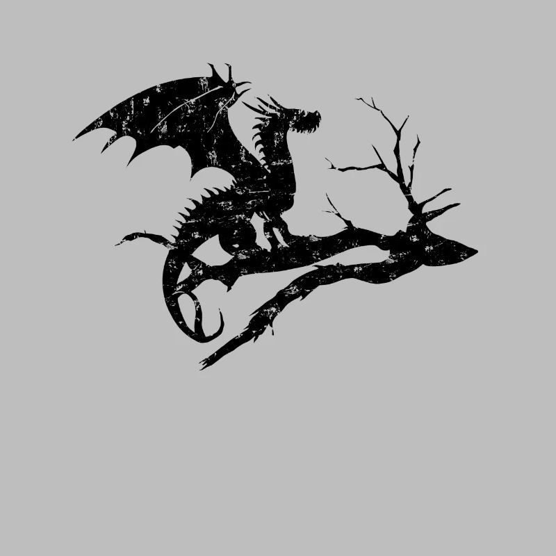 Dragon Design Silhouette Dead Tree