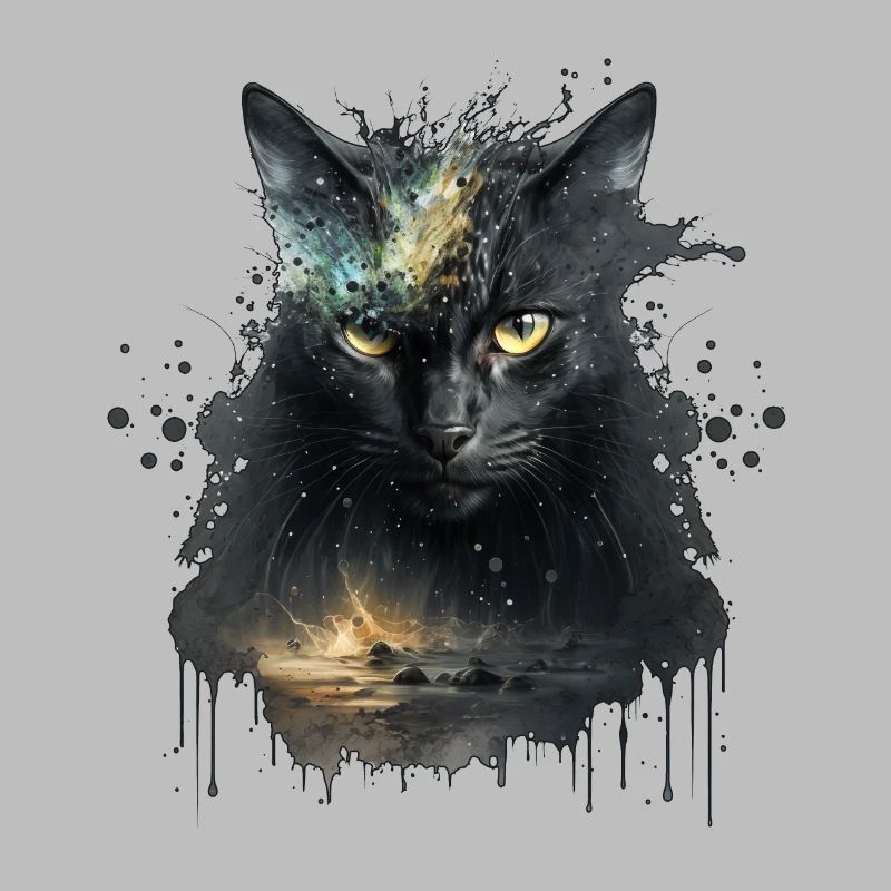 Chat noir dans la conception de l’espace