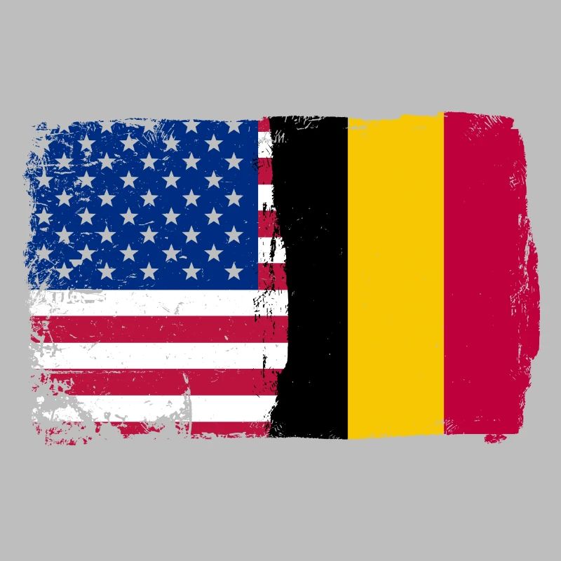 Grunge US Belgique Drapeau Split