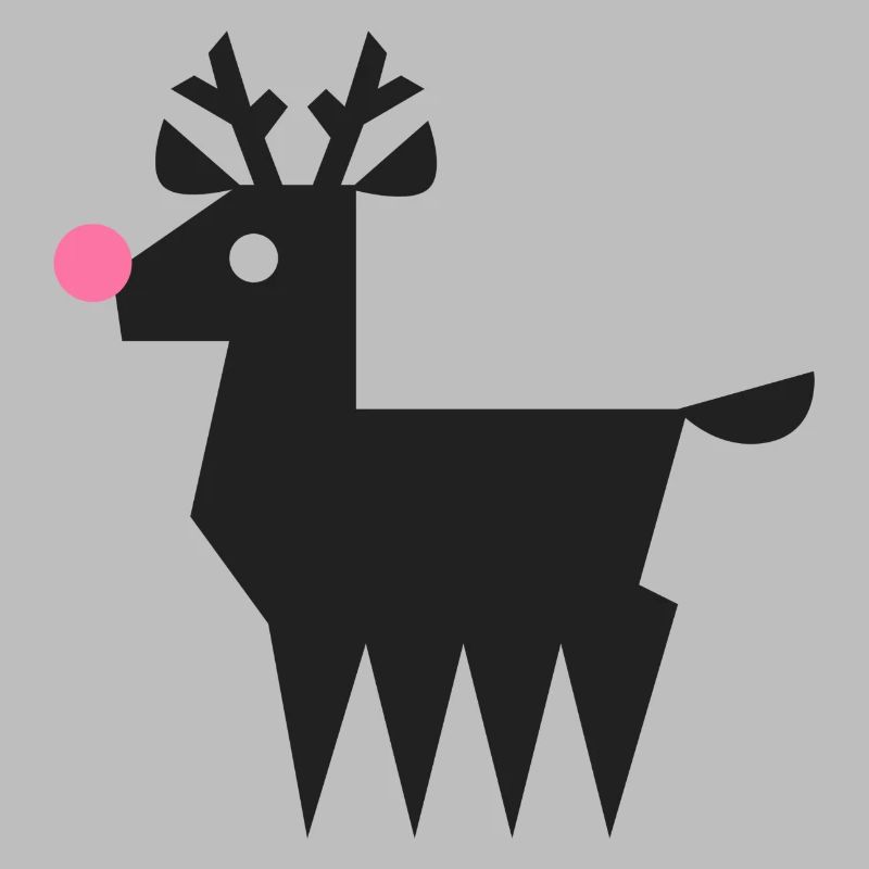Reindeer Rudolf logo L black with neon pink nose
