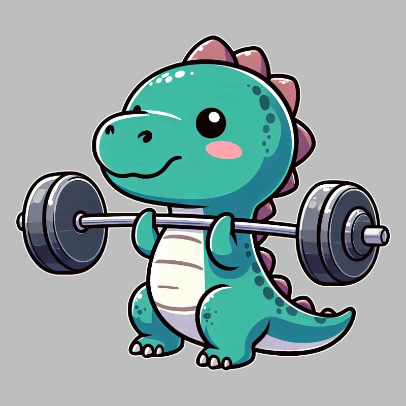 Dino T-Rex Workout Dumbbell Bench Press Design