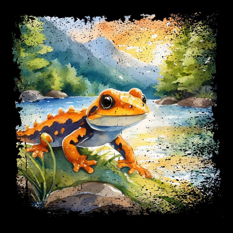 Niedlicher junger Feuersalamander