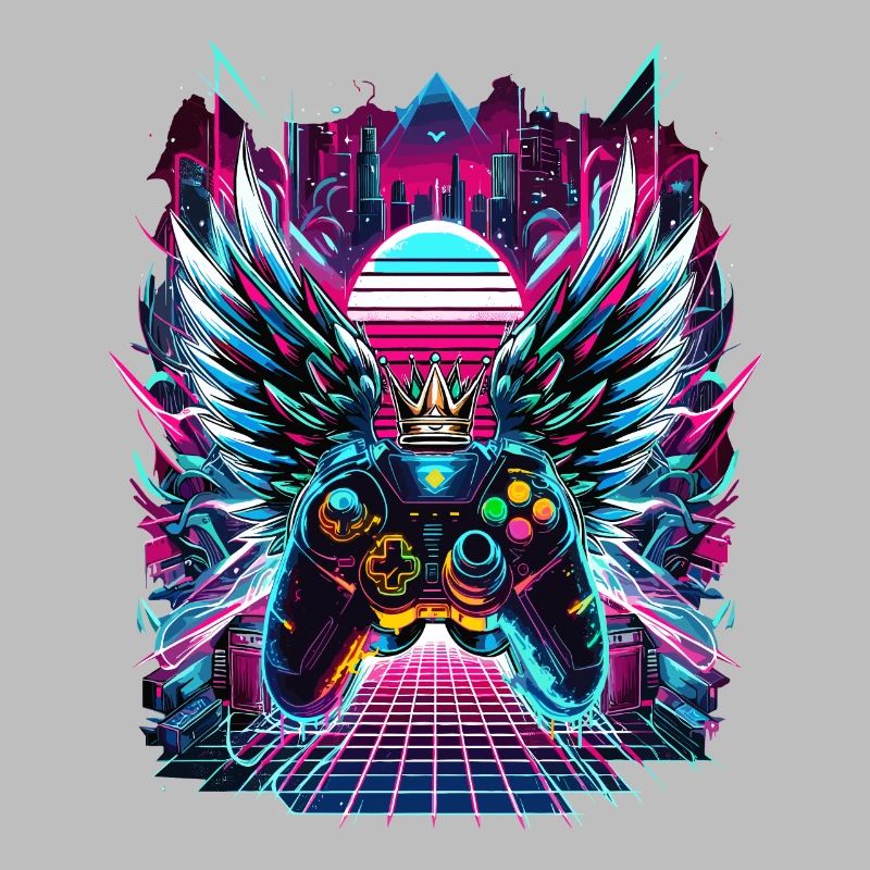 Synthwave Sunset Gamer Controller