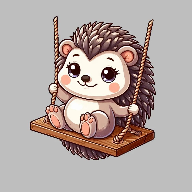 Mignon hérisson balançoires terrain de jeu jeu de dessin animé