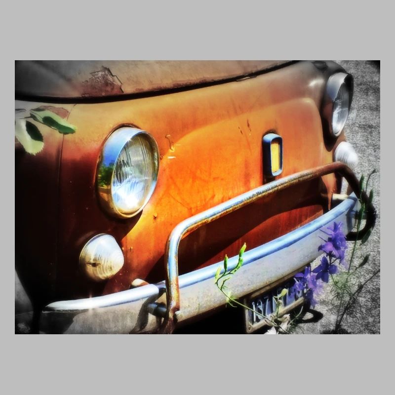 Rostiges Oldtimer Front Design