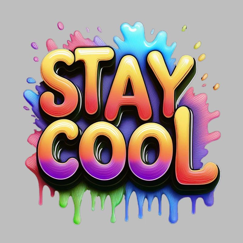 Restez cool texte 3d