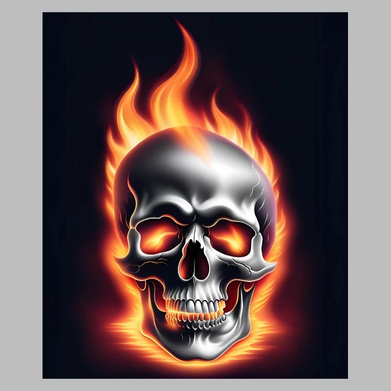 A skull on fire