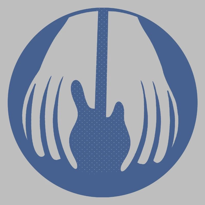 Guitar being held by two hands in this fun optical