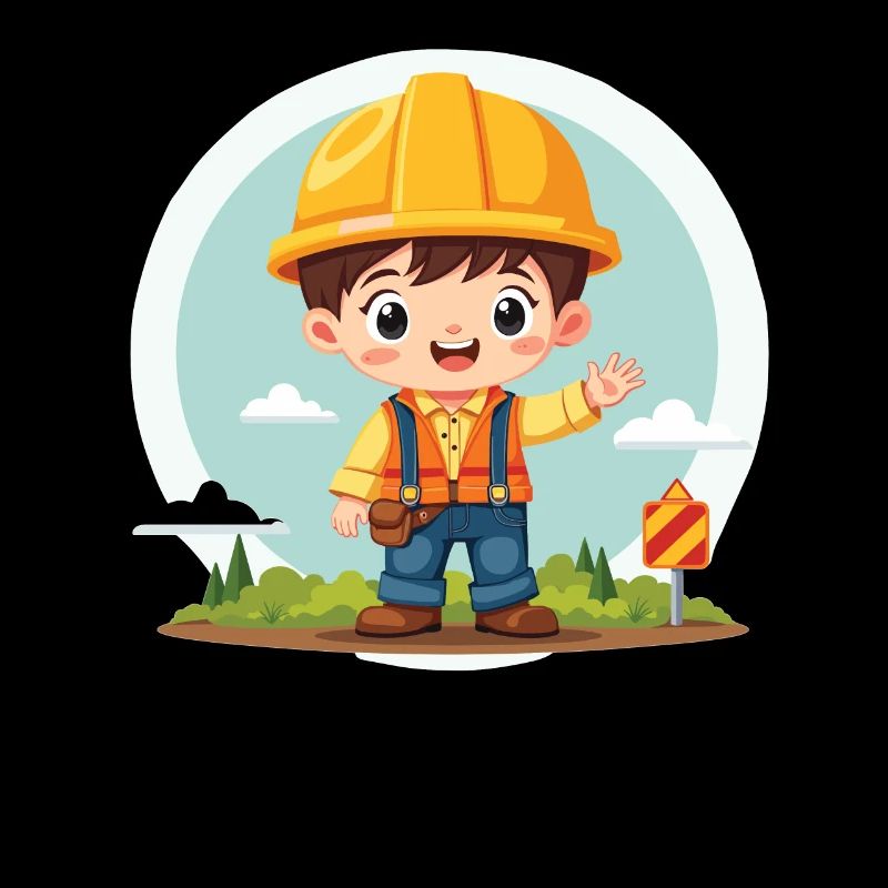 Construction Worker Design – Cute Motif for Kids