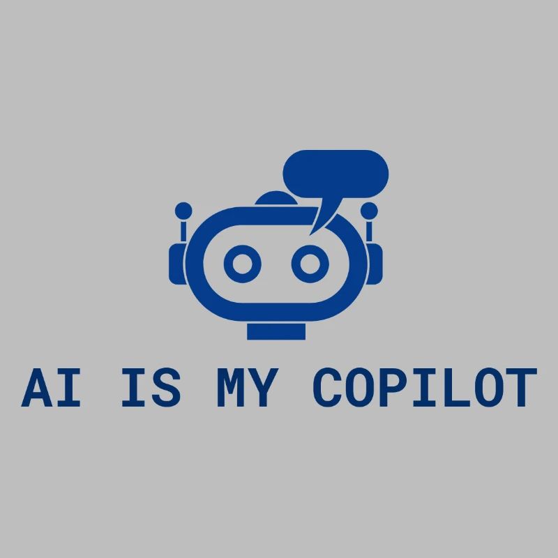 AI is My Copilot - Tech-KI-Design in Blau