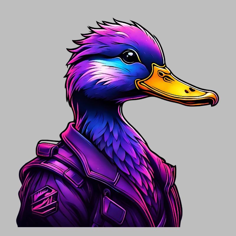 Futuristic Duck in Cyber Style