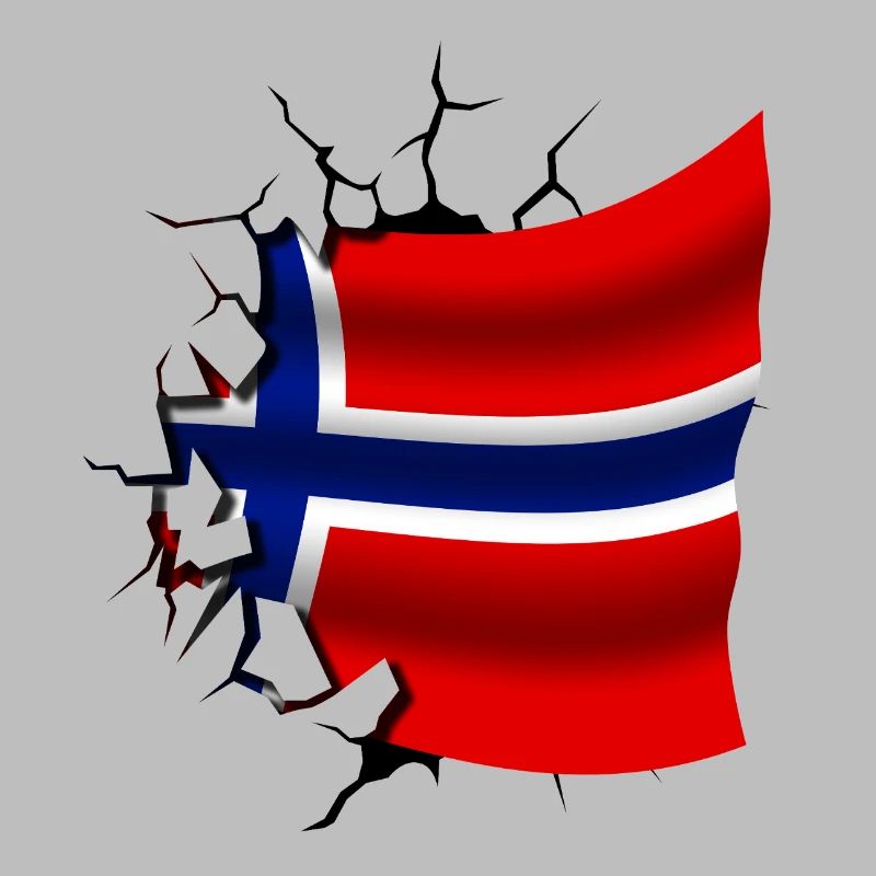 Drapeau de la Norvège - Norvège - Drapeau Broken Design