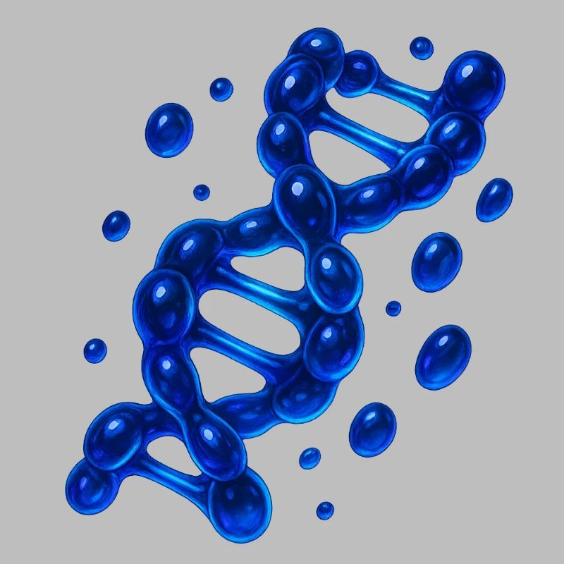 3D DNA Helix Molecule Blue