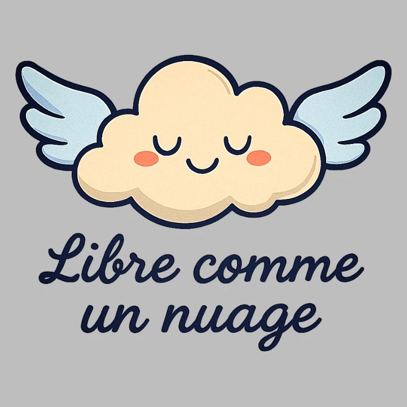 Whimsical Winged Cloud Illustration