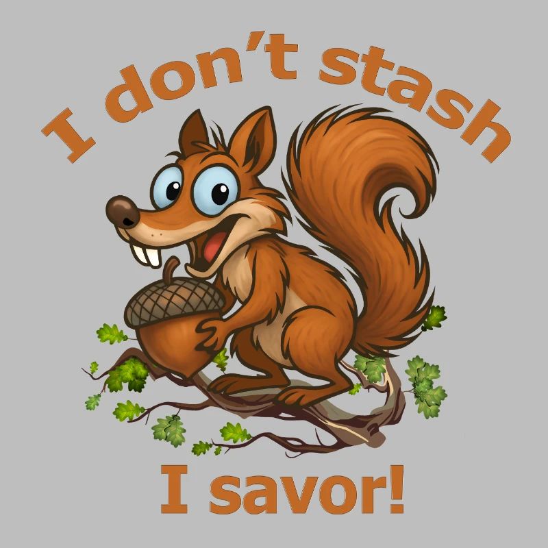 Verspieltes Eichhörnchen mit Eichel-Design