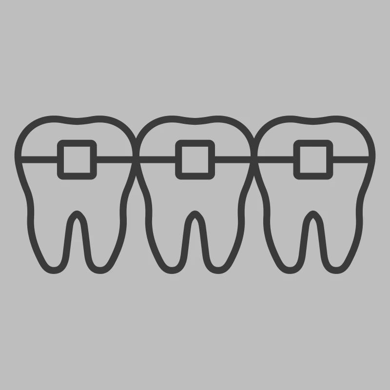 Braces Line Icon – Orthodontic Teeth Alignment Sym