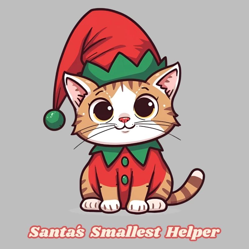 Weihnachtsdesign Katze – Santa’s Smallest Helper