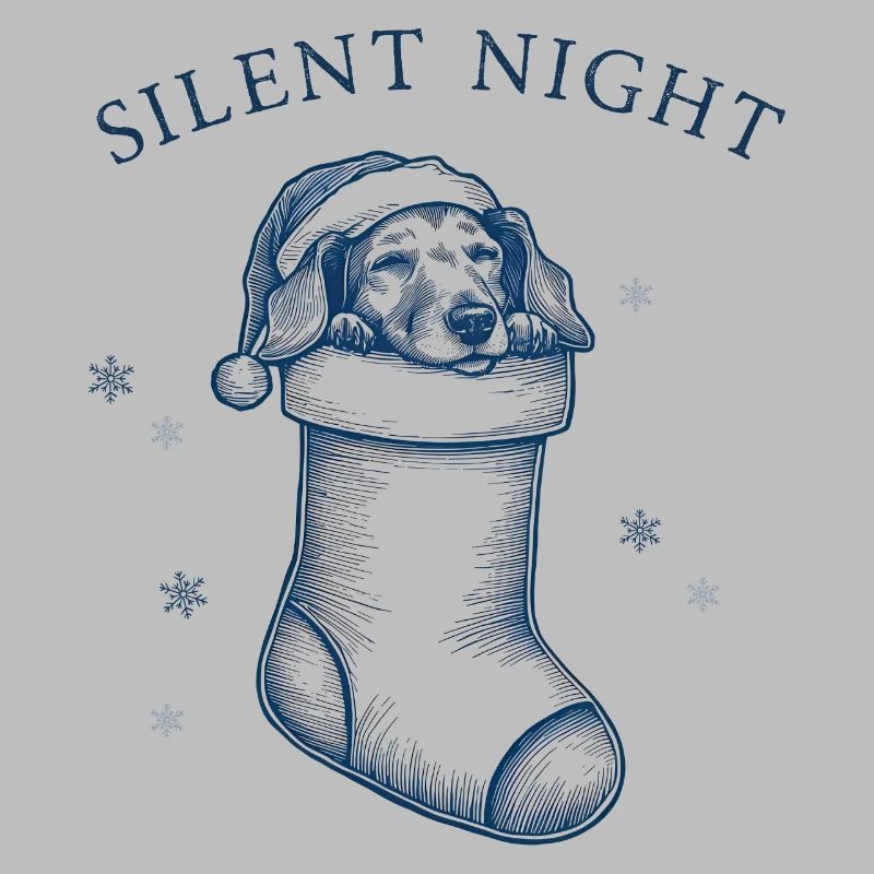 Douce nuit – Teckel dans un bas de Noël