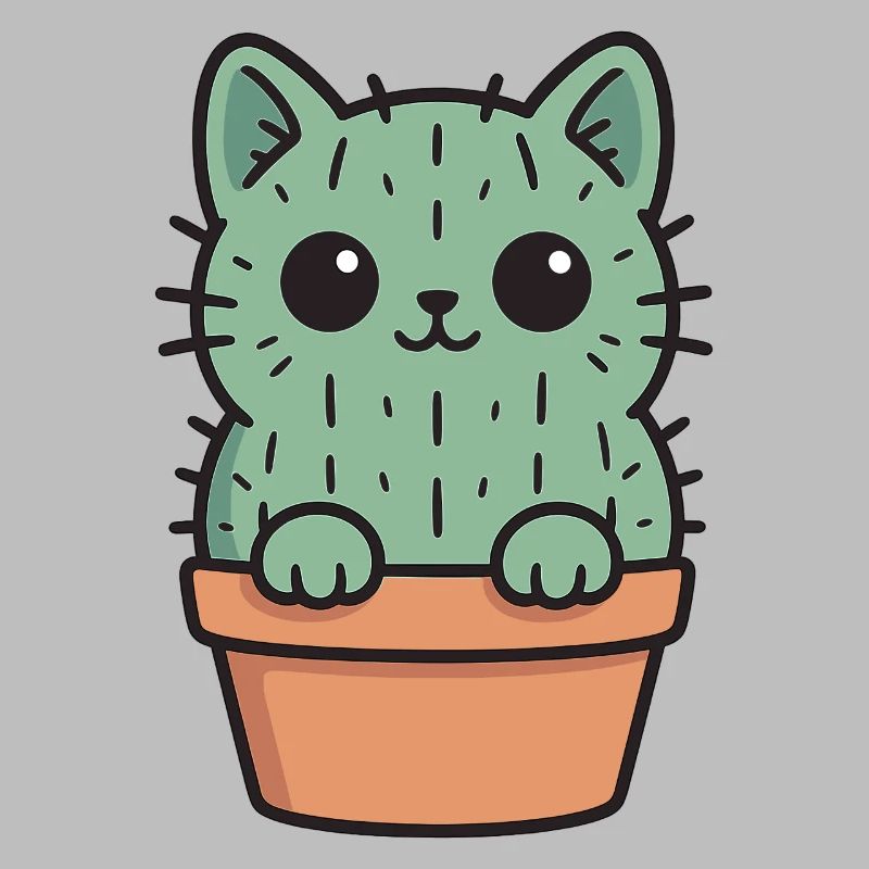 Conception de chaton cactus mignon
