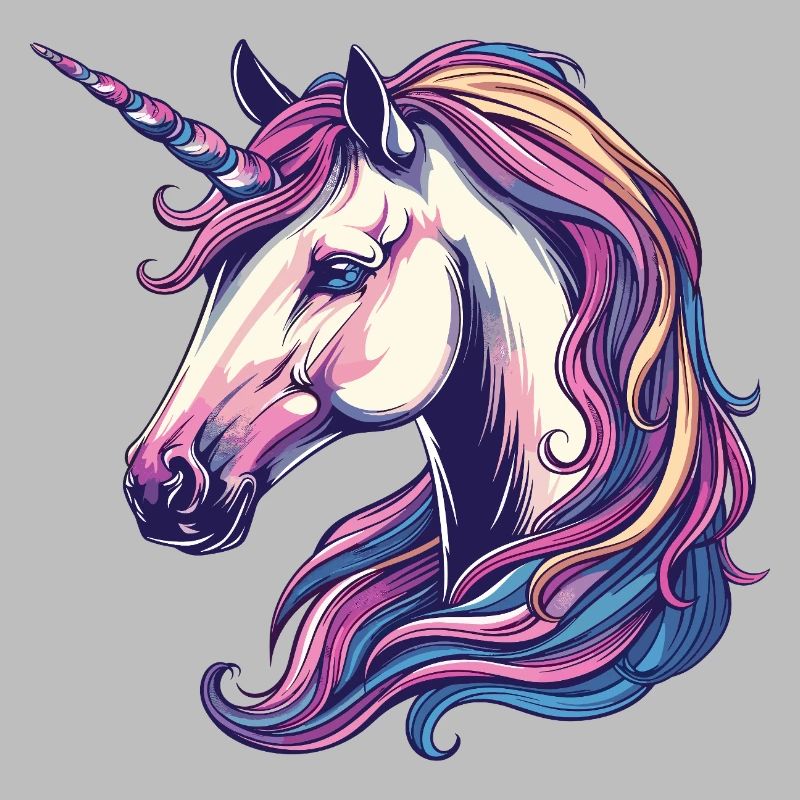 Fantasy unicorn with rainbow mane
