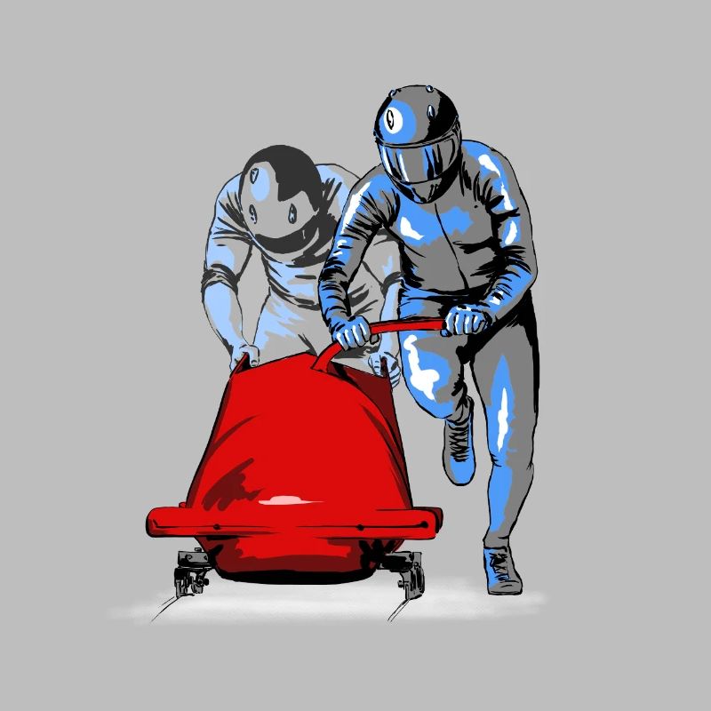 Bobsledder pushing at the start