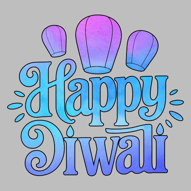 Happy Diwali Lanterns Gradient