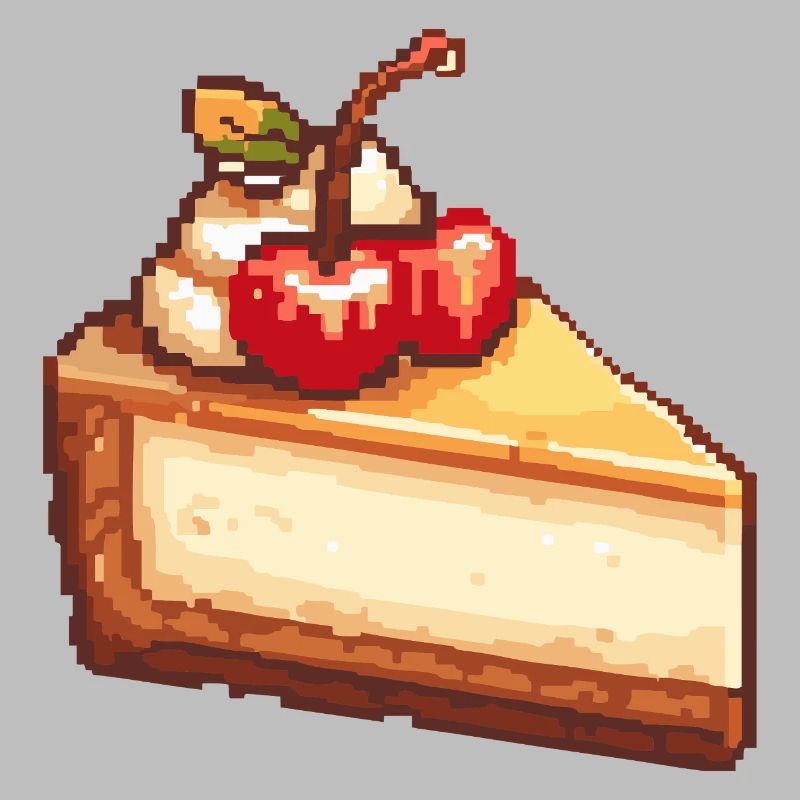Pixel Cheesecake with Cherry