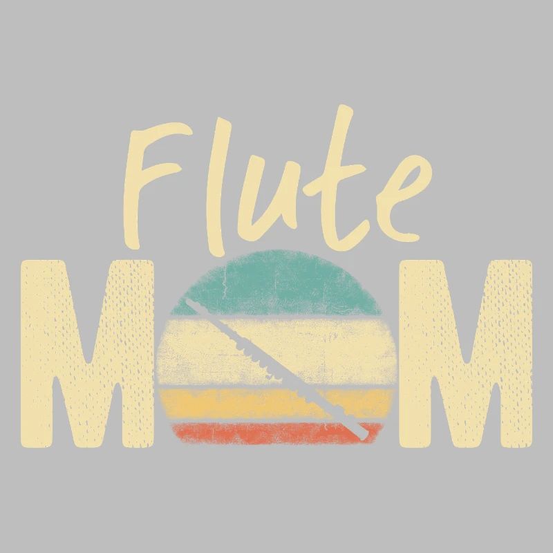 Flöte Mama Retro Vintage Marching Band Design