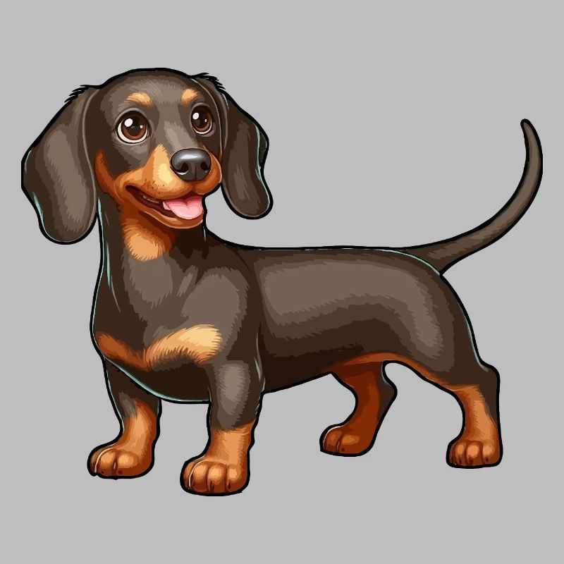 Chiot teckel heureux