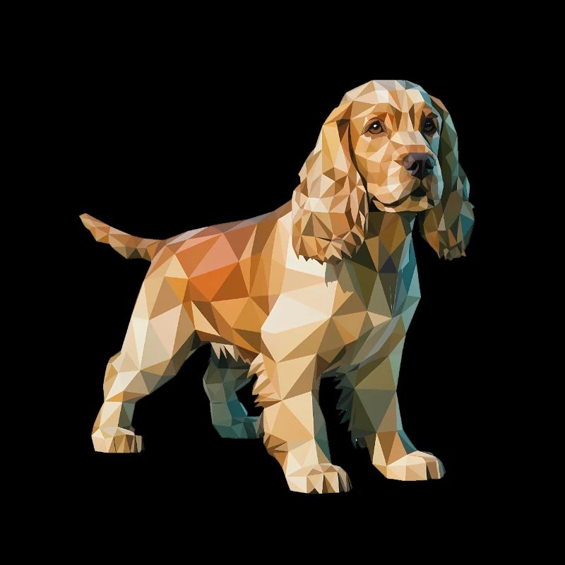 Cocker Spaniel - Cooles Low-Poly-Logo