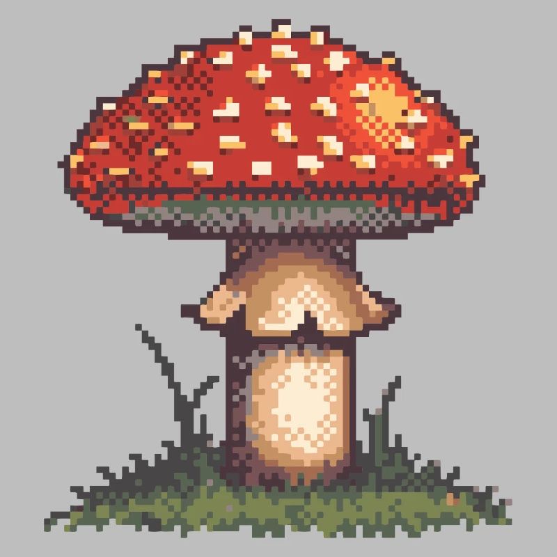 Pixel champignon néon rétro