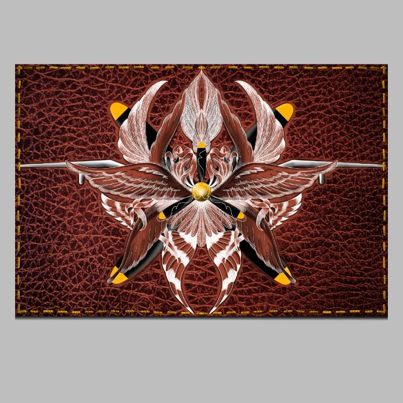 Mandala Firewing sur aspect cuir