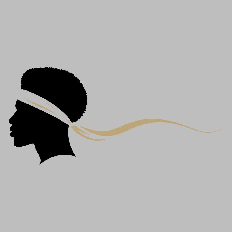 Minimalist Black And White Afro