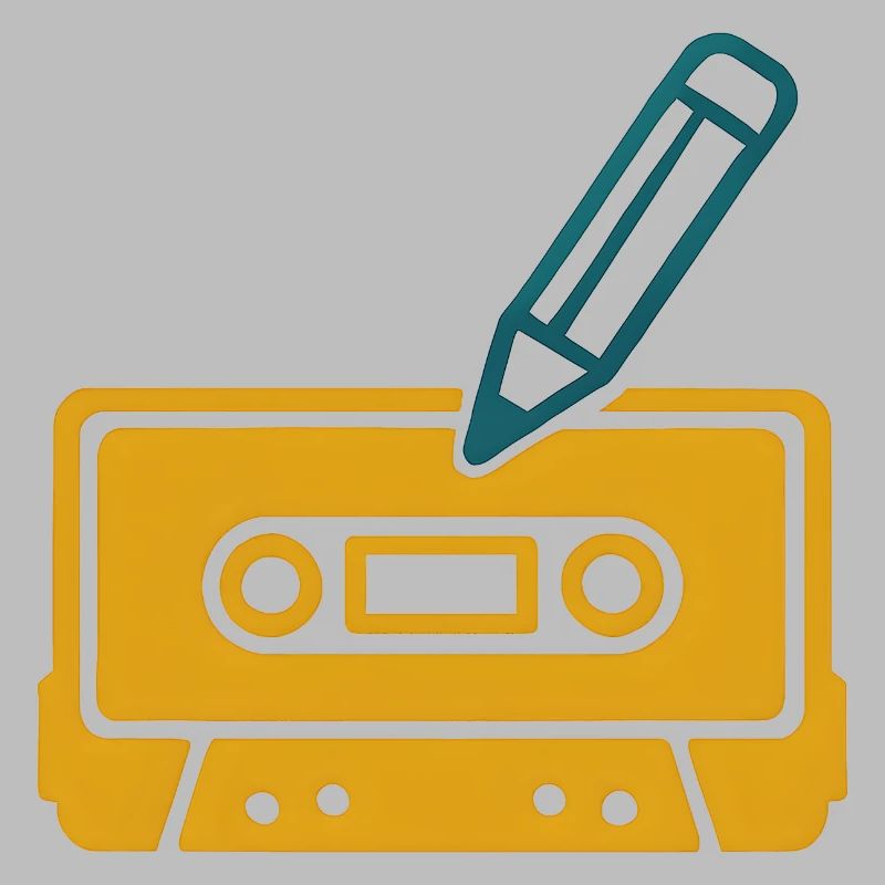 Cassette rétro au crayon