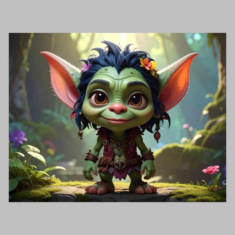 Green Forest Goblin Character