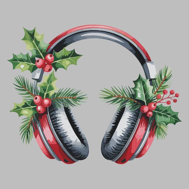 Weihnachtskopfhörer mit Tannengrün