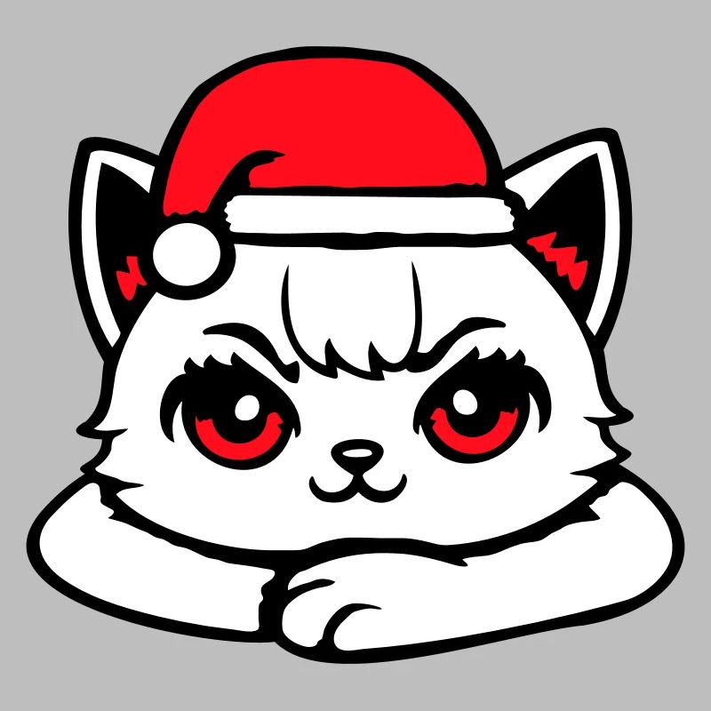 Katze Selbstbewusst Weihnachtsmütze Süß Kätzchen