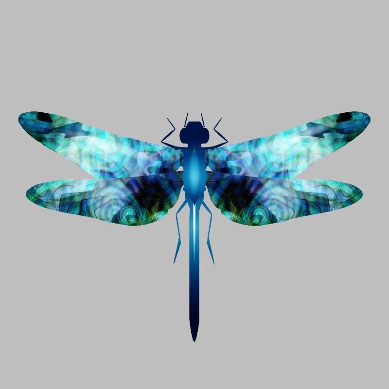 Libellule irisée dans les tons bleu-vert