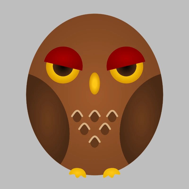 Grumpy Owl Silhouette