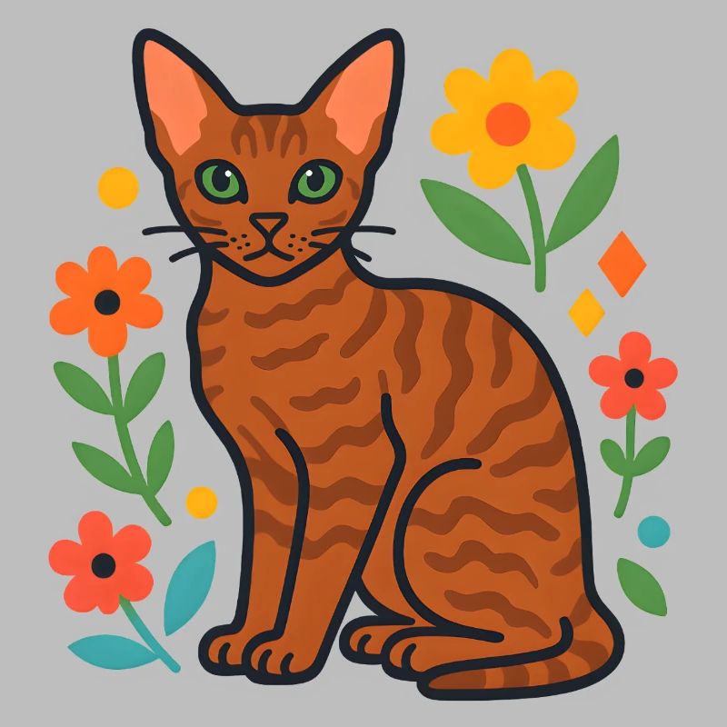 Le chat de Devon Rex dans la parade florale