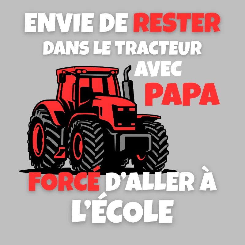Jungen T-Shirt Traktor Schule Bauer