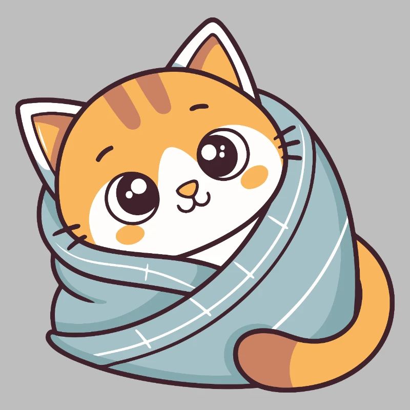 Chaton doux echarpe bleue