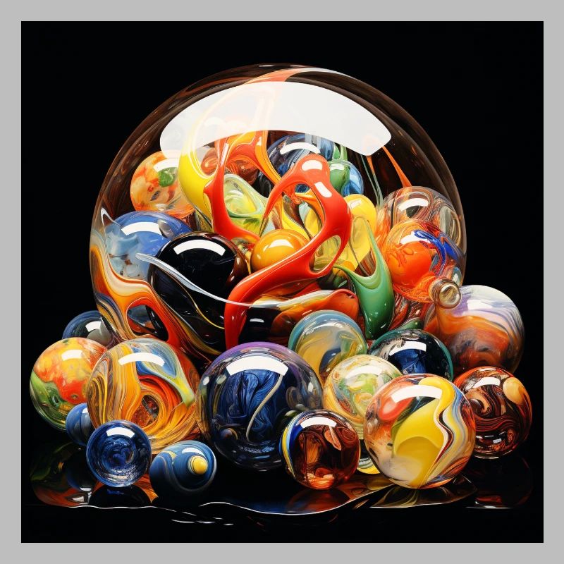 Farbige Glaskugel Explosion