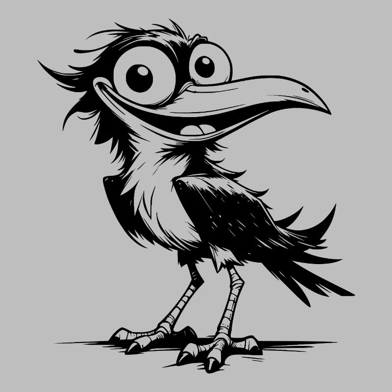 Oiseau drôle de flutterman avec un sourire aux lèvres