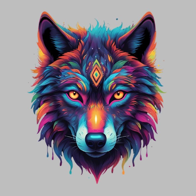 Neon Wolf Core Motif Color Explosion