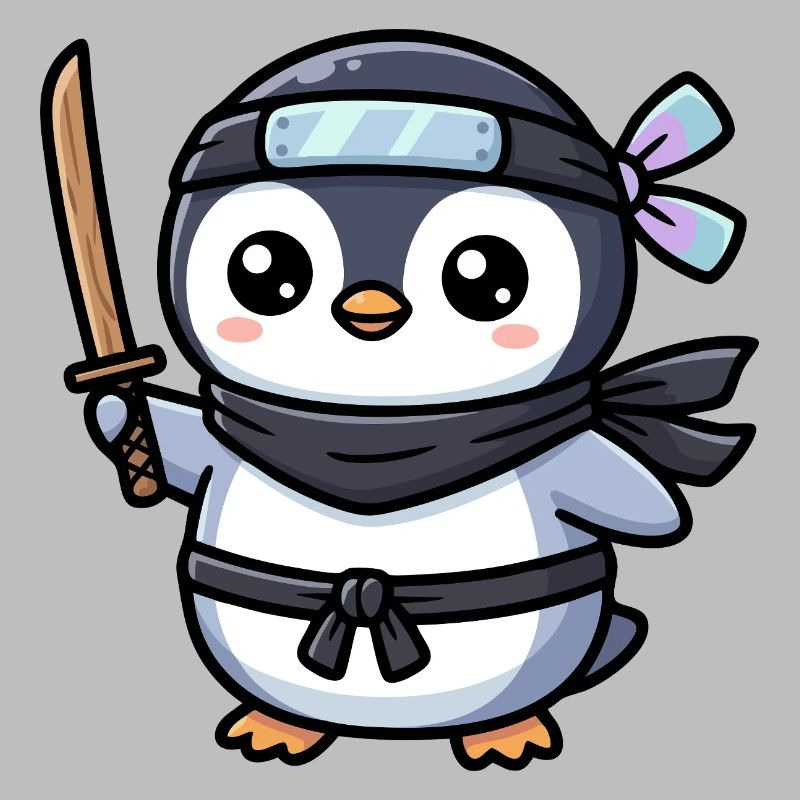 Pingouin Ninja avec Épée