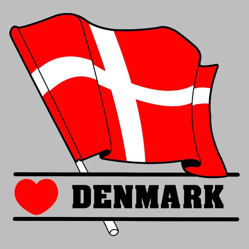 DANEMARK – Drapeau avec cœur